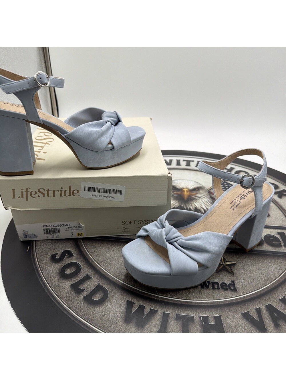 LifeStride Women's August Dress Sandal Blue Oceania Size 7 M